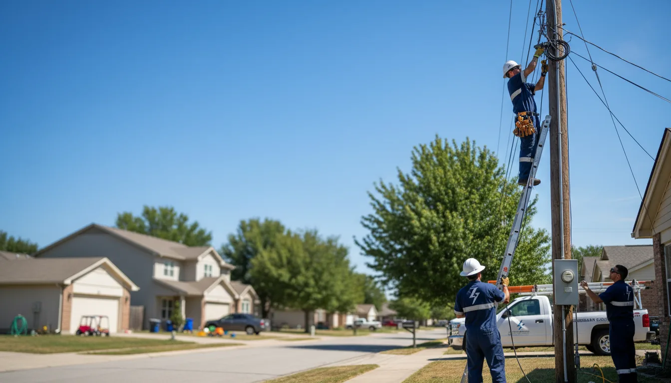 Residential electrician providing installation services in Cement, OK